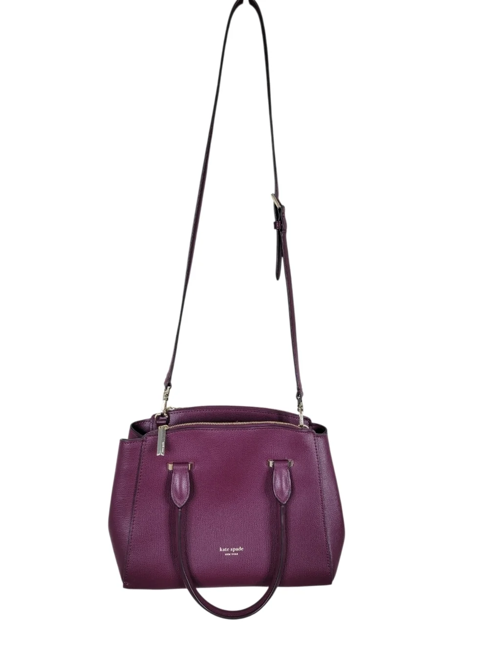 Kate Spade Sydney Small Sachel Handbag Crossbody Adjustable Strap Purple Sangria